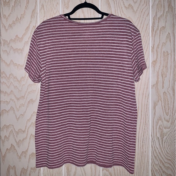 NWOT Arizona Plus Stripe Boxy Tee with Pocket - Picture 2 of 3